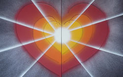 double heart on silver background, each 40x50cm
