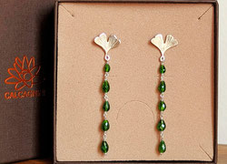 Calcagnini gioielli - Orecchini a forma di foglia di ginkgo biloba in argento 925 - Benvenuti su calcagnini-gioielli