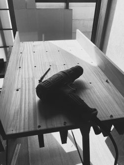 構造部材の加工工程。
