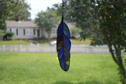 Art Glass Feather Suncatcher