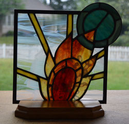 Art Deco Art Glass Panel