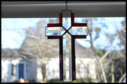 Bevel Cross Stained Glass Panel