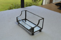 stained glass business card holder tiffany style clear baroque glass