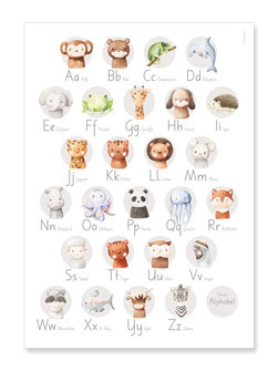 Poster Alphabet Tiere