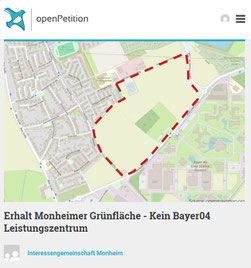 Das Aktionsbündnis unterstützt diese Petition  gegen die alternative Fläche an der Ida-Siekmann-Strasse..