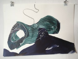 Im Halbschatten | 2021 | 29,7 x 42 cm | Tusche auf Papier