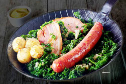 Kohlwurst , kassler, bentheimer, Grünkohl