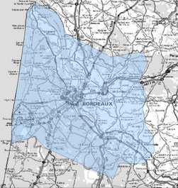 Carte multiplex Bordeaux étendu, canal 8C, fréquence DAB+ 199.360 MHz