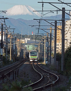 ＪＲ横浜線と富士（全紙）