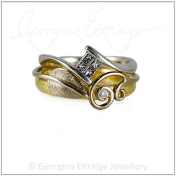 Leaf ring shaped to fit with another ring