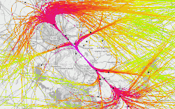 Flugspuren rund um Köln