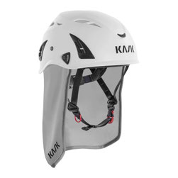 Kask Superplasma AQ mit einem grauen UV-Nackenschutz