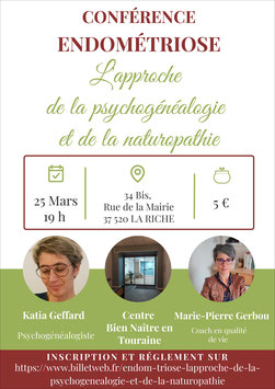 conference L'endométriose : l'approche de la psychogénéalogie et de la naturopathie - via energetica annuaire du bien etre en touraine