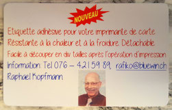 Étiquette adhèsive pour votre imprimante de carte. Résistante à la chaleur et à la froidure Détachable Facile à découper en div. taillesaprès l'opération d'impression