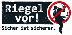 Logo "Riegel vor - Sicher ist sicherer."