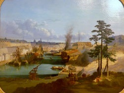 Jules Noël, Le Port de Brest, 1849, huile sur toile, collection musée des beaux-arts de Quimper.