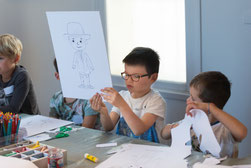 Visite-atelier pour les enfants, août 2016. ©Mathieu Le Gall