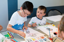 Visite-atelier pour les enfants, août 2016. © Mathieu Le Gall