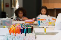 Visite-atelier pour les enfants, août 2016. ©Mathieu Le Gall