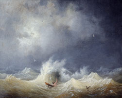Louis-Amboise Garneray, Le naufragé, huile sur toile, collection musée des beaux-arts de Brest métropole