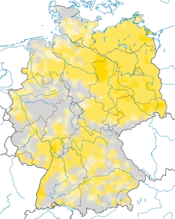 Karte zur Verbreitung des Pirols in Deutschland