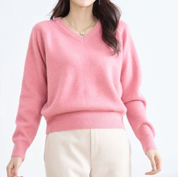 【梅春物】  V ネック シンプルニット プルオーバー  4,290円→1,980円(税込)  