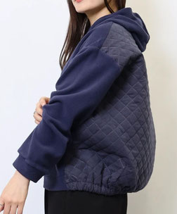 背キルティングの フリースタッチトップス フォーユー価格　1,880円(税込)   動きやすいカットソー地です   
