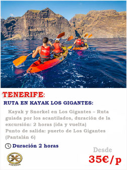 ruta en kayak Tenerife