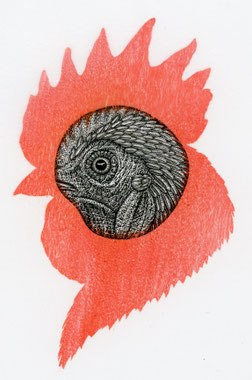 2017　Now I Fly　13.5x 8. 6cm-Limited Edition 30　Wood Engraving, Wood Cut ¥15,000