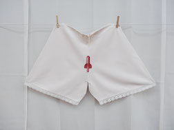 Culottes brodés mains, munitionnettes, laura gourmel, art textile