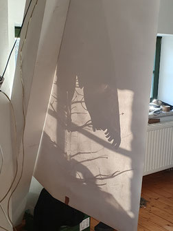 studio view . january 2026 . what it looks like to paint oil on paper