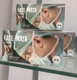 RK01-10 -MASCARILLA DE PROTECCIÓN DE USO MÉDICO, 3 PLY, 4 TIRAS