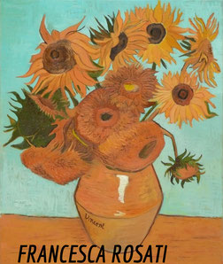 VASO CON DODICI GIRASOLI,   VINCENT VAN GOGH, OLIO SU TELA 50X60 CM, ANNO 2014