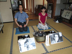 昭和十九年、太宰治と友人N君は、奥谷旅館のこの部屋で酒を酌み交わしました