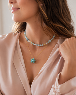 Collier Merkaba en pierres naturelles