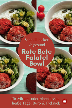 Rote Bete Falafel Bowl - gesund und lecker #bowl #falafel #picknick #heißetage
