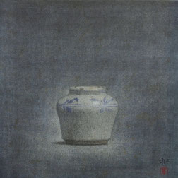 李朝壺 (1996)　　　　　　　混合技法　※中西和作品集(1991-1996)より