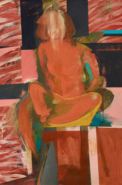 Seated Kokiyu (1978)　 油彩 / 91x60.6