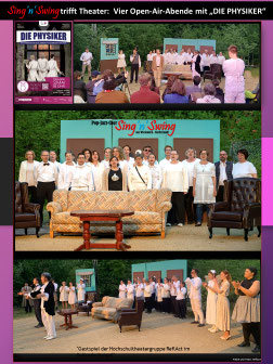 Pop-Jazz-chor Sing’n’Swing trifft Theater: Vier Open-Air-Abende mit „Die Physiker“