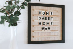Bild mir der Aufschrift Home Sweet Home
