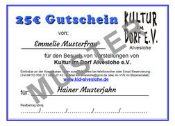 Kultur im Dorf Alveslohe e.V. Gutschein