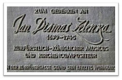 Gedenktafel für Jan Dismas Zelenka in Dresden.