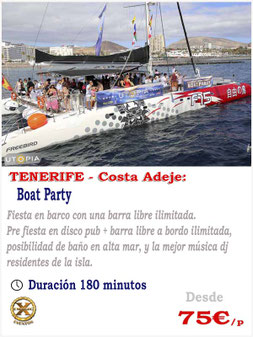 fiesta en barco Tenerife