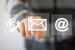 logos téléphone, email, arobase