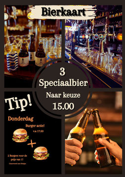 Bierkaart Speciaalbier Goedkoop bier Bier cafe Bruincafe