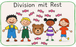 Division mit Rest als online Spiel und als Animation