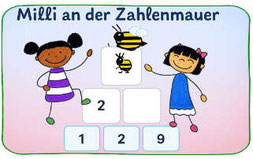 Milli an der Zahlenmauer. Übe das 1x1 Online an der Zahlenmauer.