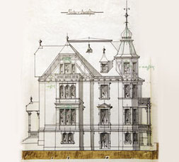 Villa Am Bärenstein 16, Plauen, Entwurfszeichnung, 1896