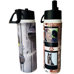 Hundehort Rudel-Treff Thermos-Trinkflasche Beispiel mit Foto 600ml