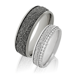 Trauringe in Weissgold mit Brillanten aus der Ehering Kollektion Stone von der Goldschmiede OBSESSION in Zürich und Wetzikon.